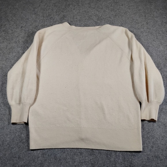 Babaton Aritzia Wool Linen Blend Ribbed Button Cardigan Cream Large - Picture 9 of 10